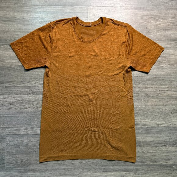 Lululemon Men's Metal Vent Breathe Short Sleeve - Orange/Brown - Picture 2 of 8